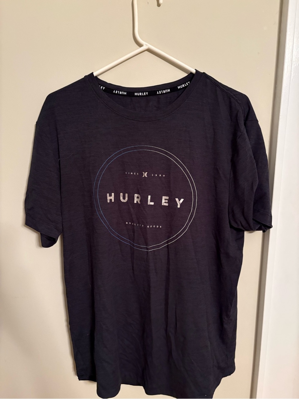 Hurley Black Short Sleeve Graphic Tee with Circular Logo